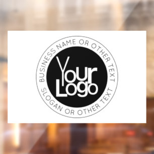 Your Business  Logo & Modern Simple Editable Text Window Cling