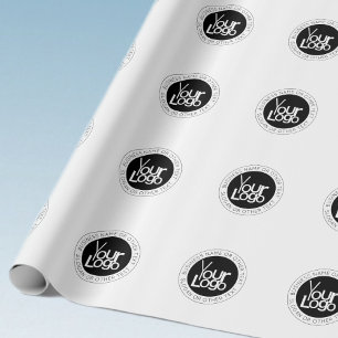 Your Business Logo & Modern Simple Editable Text Wrapping Paper