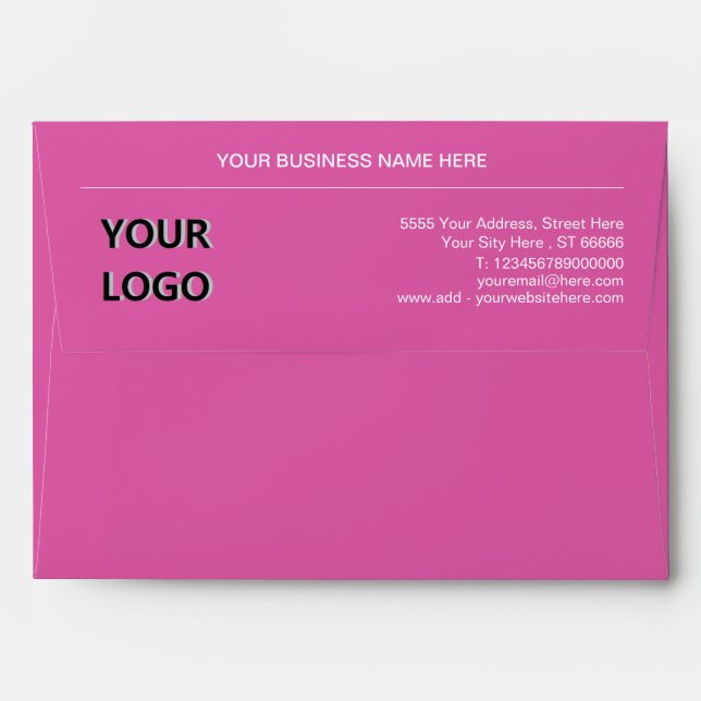 Your Business Logo Name Address Envelope Template (Back (Top Flap))