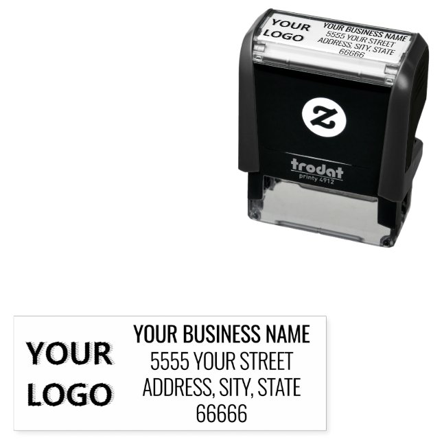 Your Business Logo Name Address Self-inking Stamp (In Situ)