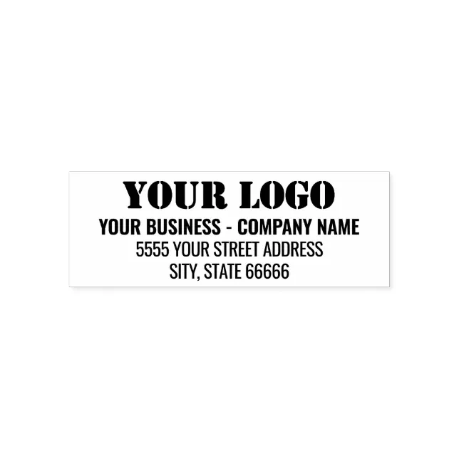 Your Business Logo Name Address Self-inking Stamp | Zazzle