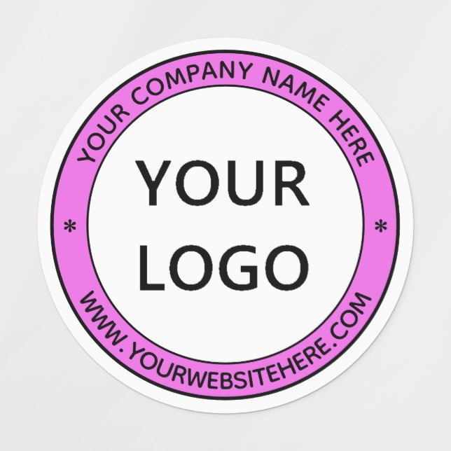Your Business Logo Name Colours Stamp Labels (Design 4)