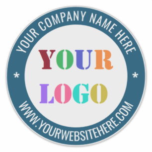 Your Business Logo Name Info Colours Stamp Sticker
