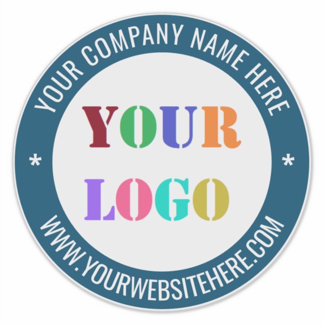 Your Business Logo Name Info Colours Stamp Sticker (Front)