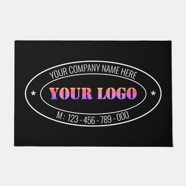 Your Business Logo Name Simple Personalised Office Doormat (Front)