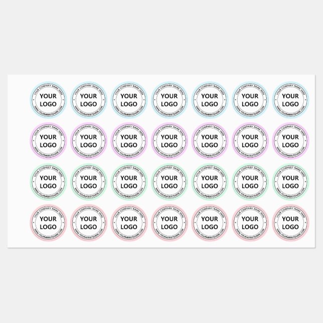 Your Business Logo Name Website Colour Stamp Label (Sheet)