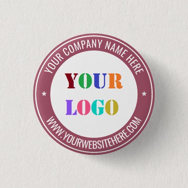 Your Business Logo Name Website Company Button (Front)