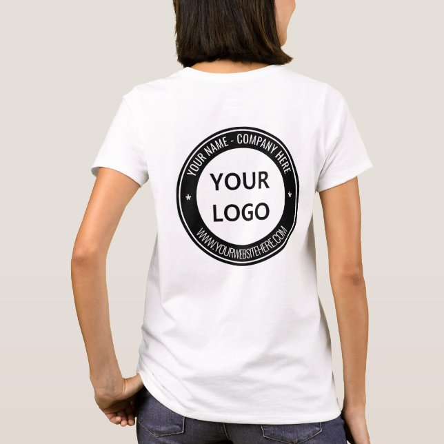 Your Business Logo Name Website Personalised Colou T-Shirt (Back)