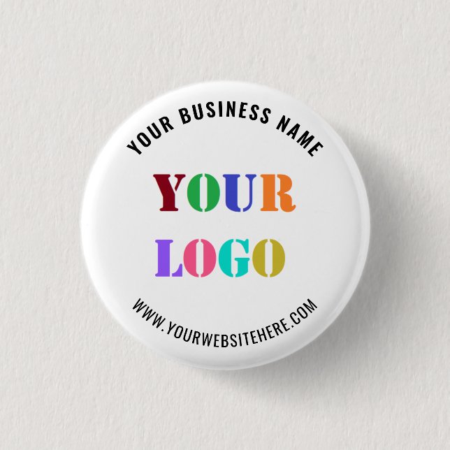 Your Business Logo Name Website Promotional Button (Front)