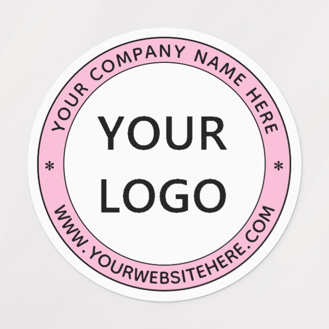 Your Business Logo Name Website Round Labels (Design 1)