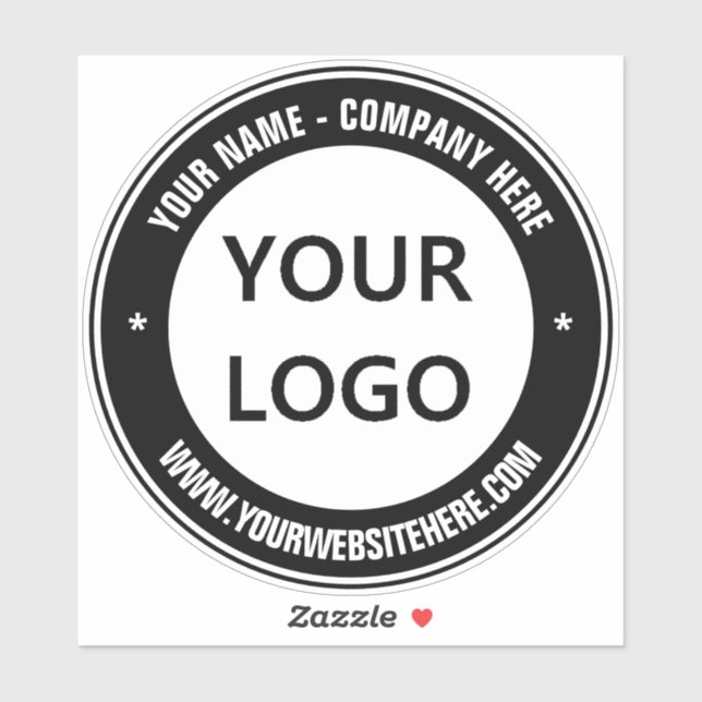 Your Business Logo Name Website Round Sticker (Sheet)
