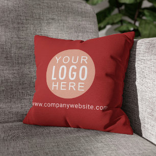Your Business Logo Office Showroom Red Cushion