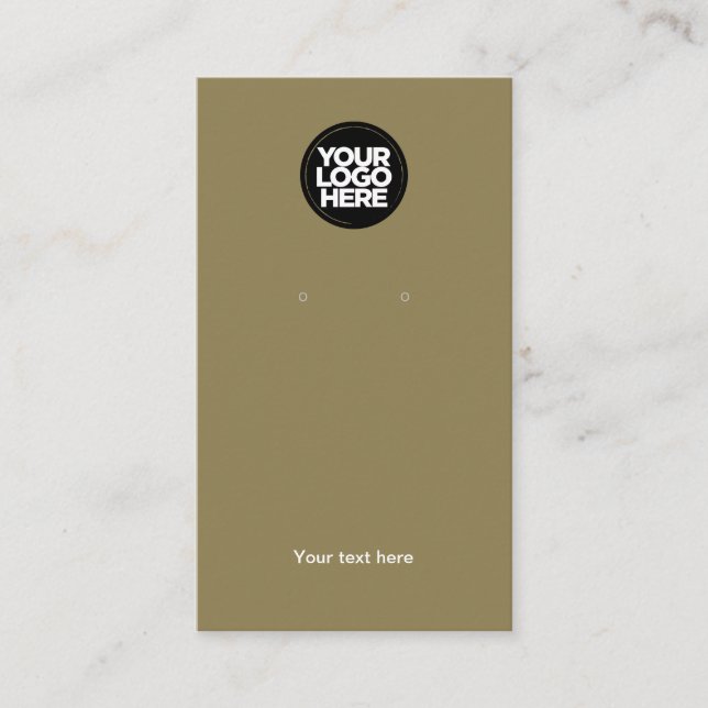 Your Business Logo Olive Earring Display Card (Front)