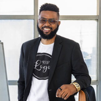 Your Business Logo on Black Circle T-Shirt