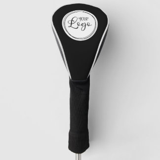 Your Business Logo on White Circle Golf Head Cover