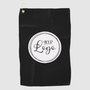 Your Business Logo on White Circle Golf Towel