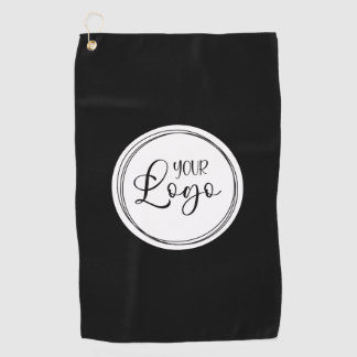 Your Business Logo on White Circle Golf Towel