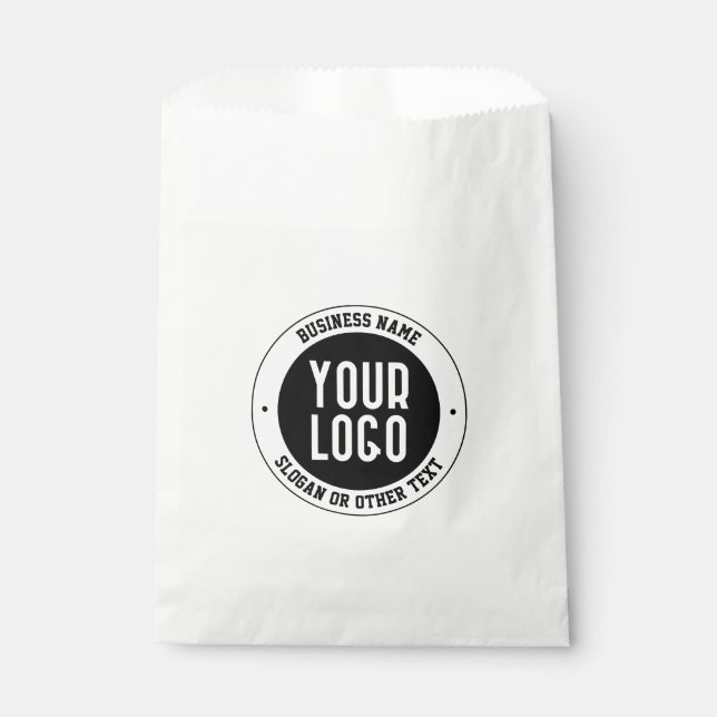 Your Business Logo or Design | Bold Editable Text Favour Bags (Front)