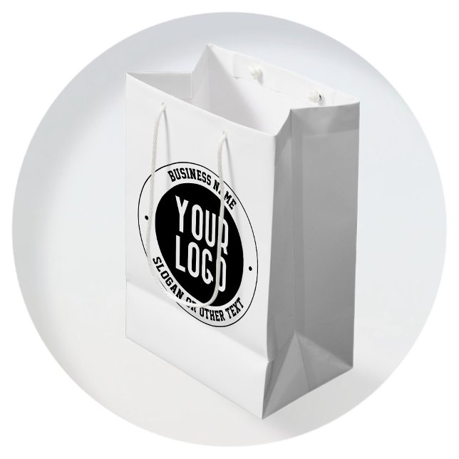 Your Business Logo or Design | Bold Editable Text Medium Gift Bag (Creator Uploaded)