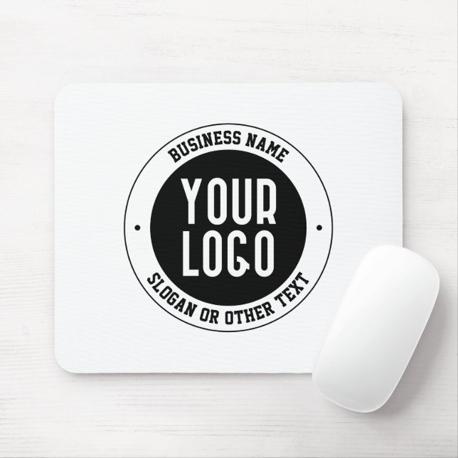 Your Business Logo or Design | Bold Editable Text Mouse Mat (With Mouse)