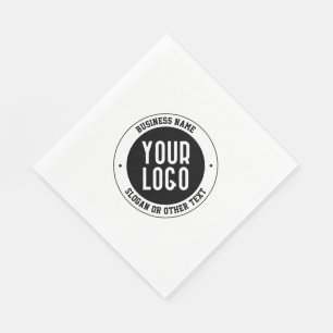 Your Business Logo or Design   Bold Editable Text Napkin