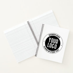 Your Business Logo or Design Bold Editable Text Notebook