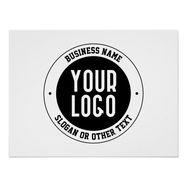 Your Business Logo or Design | Bold Editable Text Poster (Front)