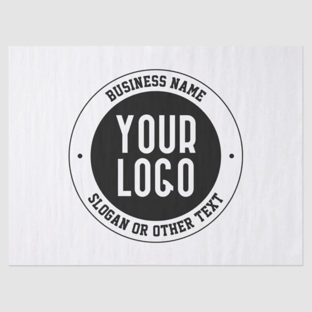 Your Business Logo or Design | Bold Editable Text Tissue Paper (Front)