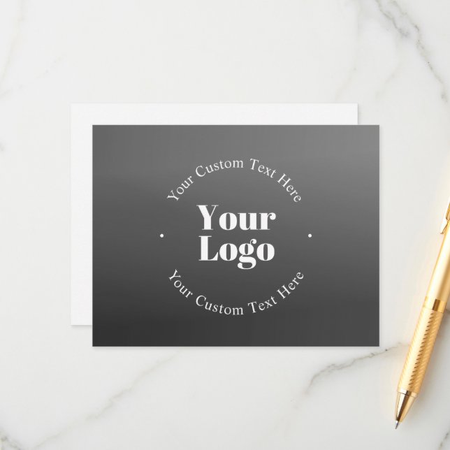 Your Business Logo or Design & Editable Text Enclosure Card (Front/Back In Situ)