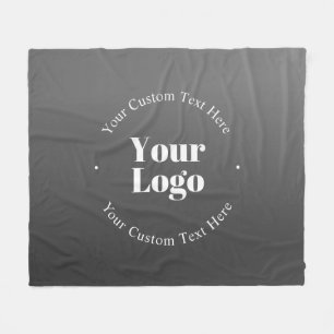 Your Business Logo or Design & Editable Text Fleece Blanket
