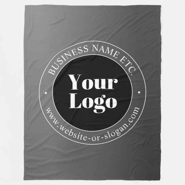 Your Business Logo or Design & Editable Text Fleece Blanket (Front)