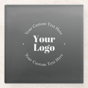 Your Business Logo or Design & Editable Text Glass Coaster