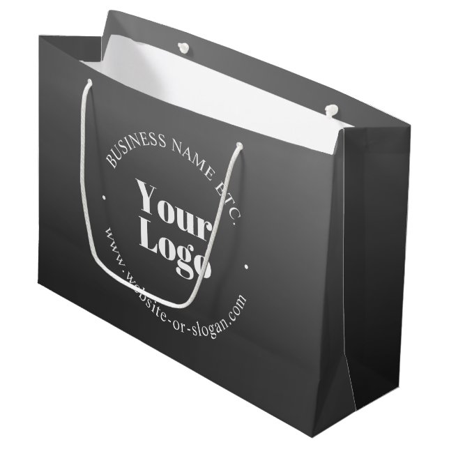 Your Business Logo or Design & Editable Text Large Gift Bag (Front Angled)