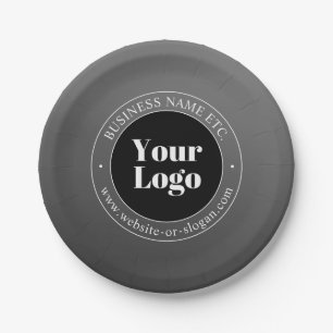 Your Business Logo or Design & Editable Text Paper Plate
