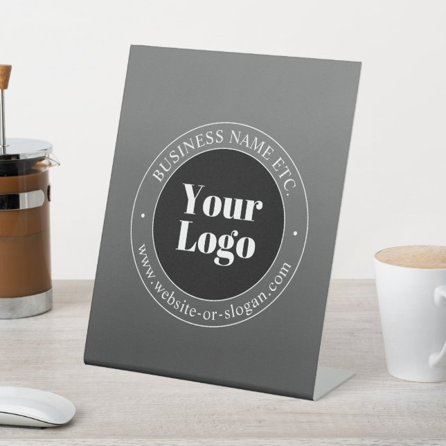 Your Business Logo or Design & Editable Text Pedestal Sign (In SItu)