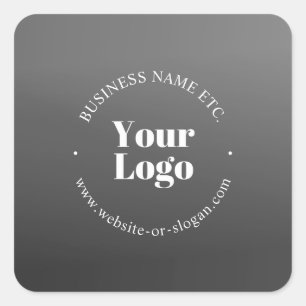 Your Business Logo or Design & Editable Text Square Sticker