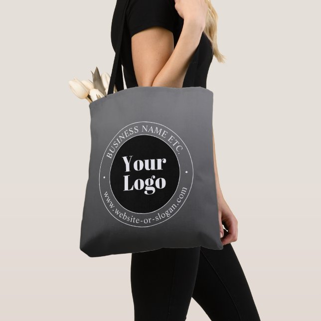 Your Business Logo or Design & Editable Text Tote Bag (Close Up)