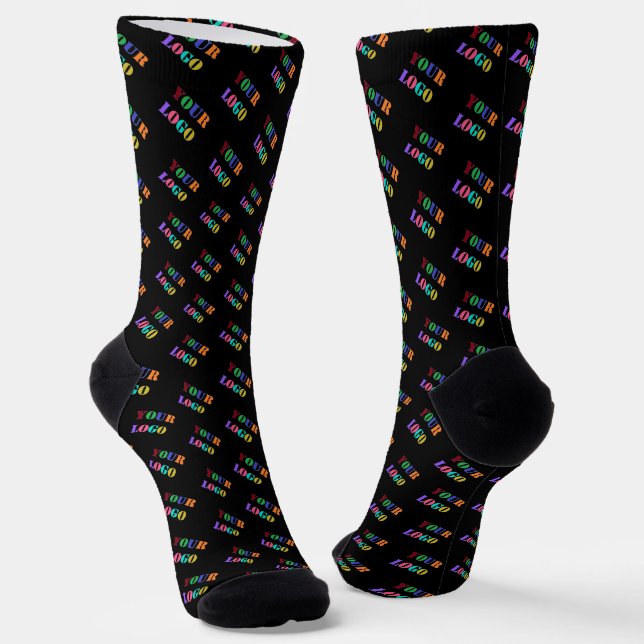 Your Business Logo or Photo Socks Choose Colours (Angled)
