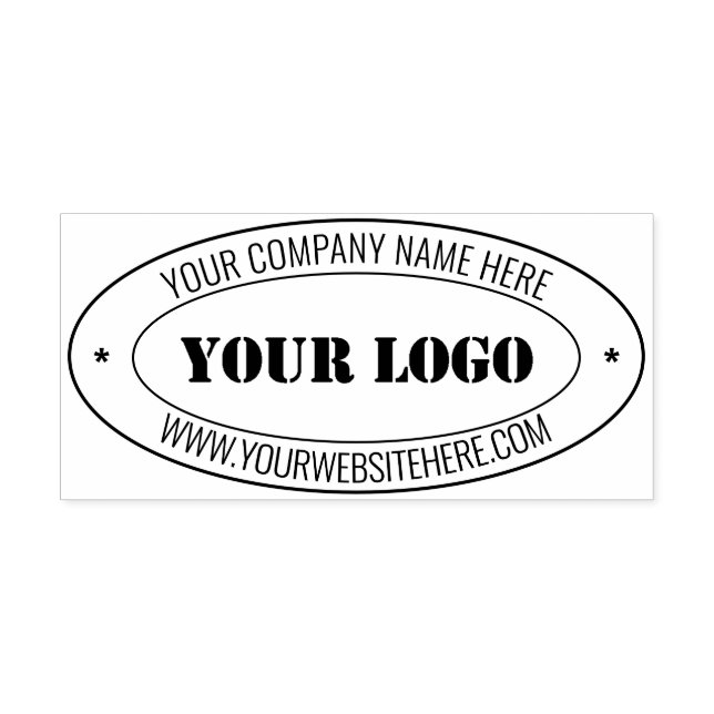 Your Business Logo Oval Self-inking Stamp Template (Design)