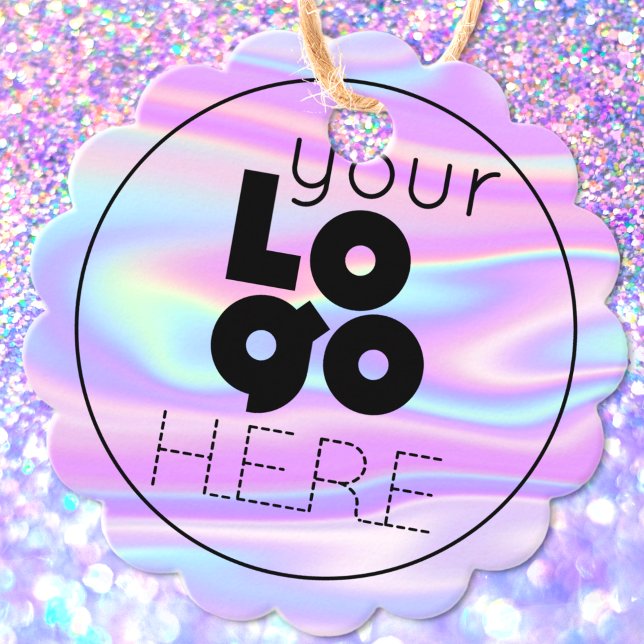 Your Business Logo Pastel Iridescent Hang Tag (Creator Uploaded)