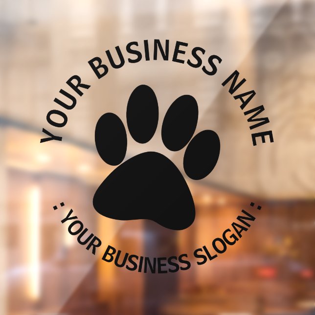 Your Business Logo Pet Paw Window Cling (Sheet 2)