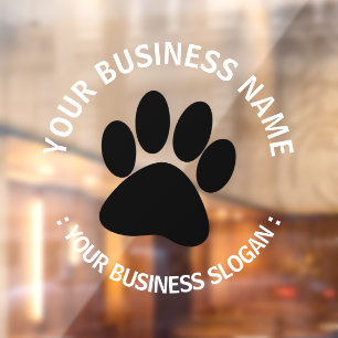 Your Business Logo Pet Paw Window Cling