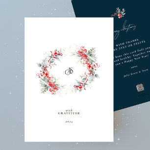 Your Business Logo & Photo Happiest Wreath Holiday Card