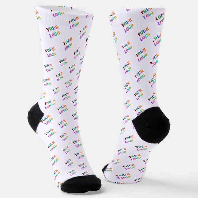 Your Business Logo Photo Promotional Socks Gift (Angled)
