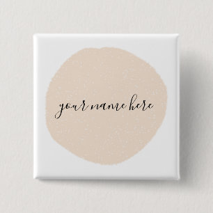 Your Business Logo Pink Brushstroke Classic Round  15 Cm Square Badge