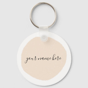 Your Business Logo Pink Brushstroke Classic Round Key Ring