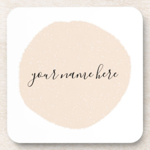 Your Business Logo Pink Brushstroke Coaster