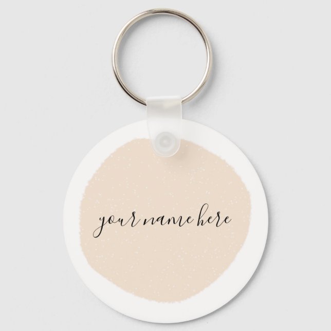 Your Business Logo Pink Brushstroke  Key Ring (Front)