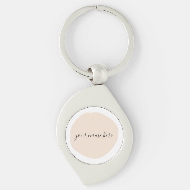 Your Business Logo Pink Brushstroke Key Ring (Front)