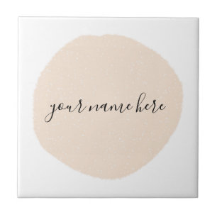 Your Business Logo Pink Brushstroke Promotional Tile